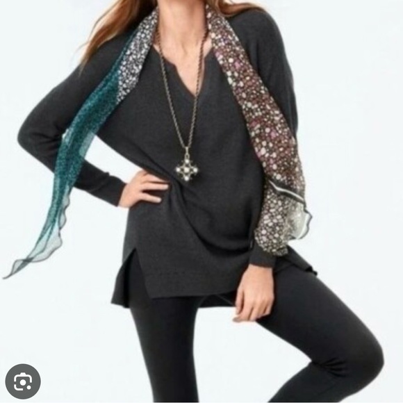 CAbi Sweaters - CAbi Charcoal Snuggle Pullover Ribbed Sweater- Medium